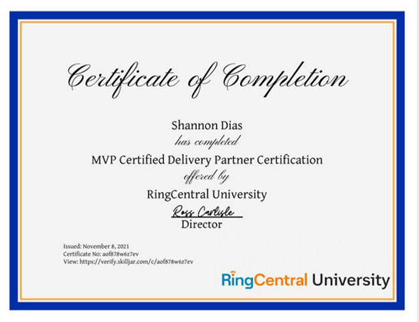 Shannon Certificate