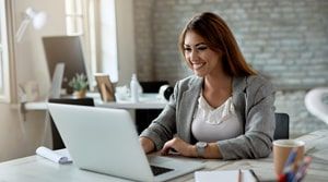 woman working at desk
