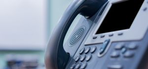 Close shot of an office phone