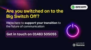 "Are you switched on to the Big Switch Off" Arcom banner 